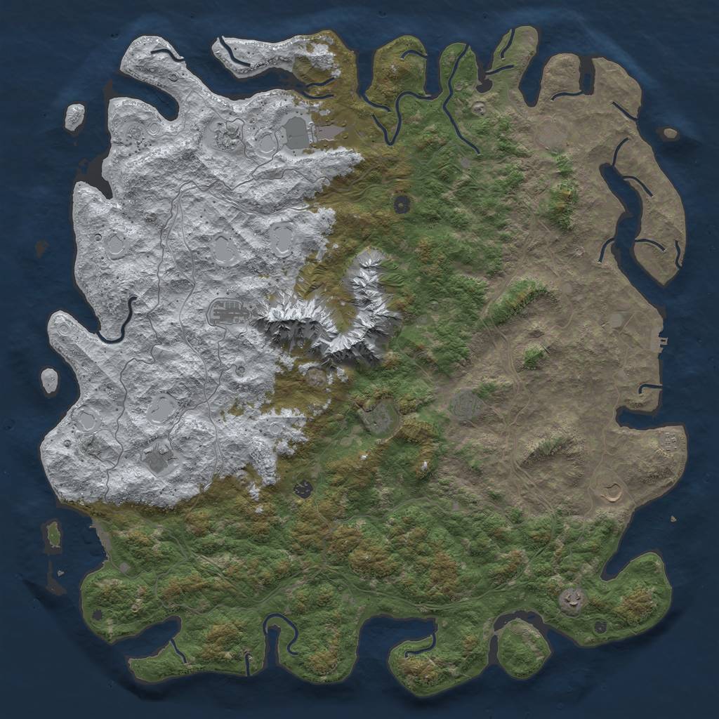 Rust Map: Procedural Map, Size: 6000, Seed: 8712, 20 Monuments
