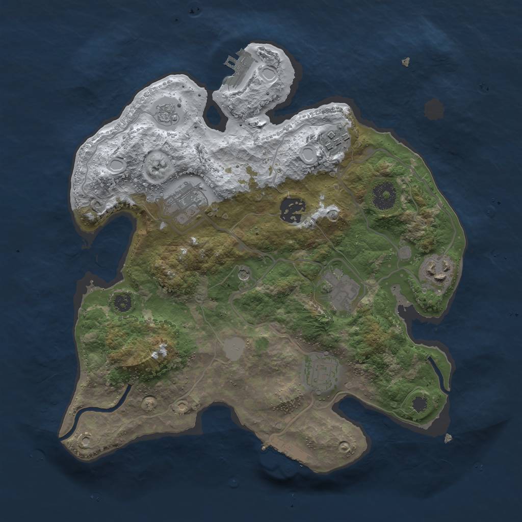 Rust Map: Procedural Map, Size: 3000, Seed: 48418259, 15 Monuments