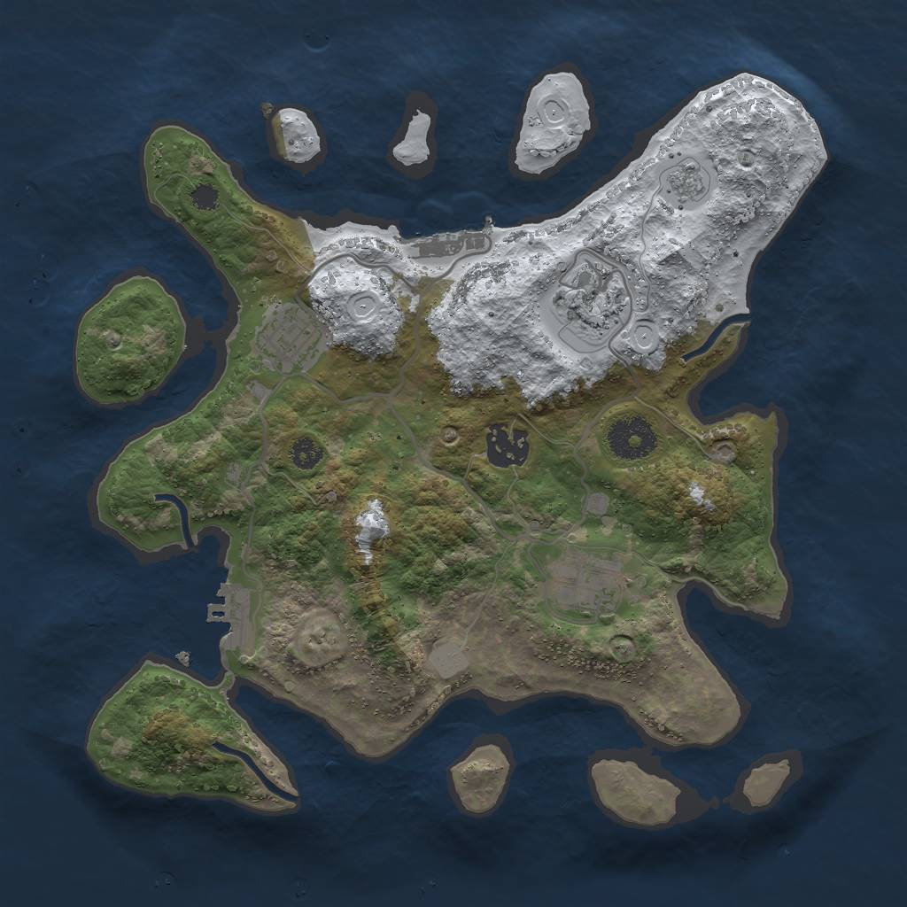 Rust Map: Procedural Map, Size: 3000, Seed: 45635235, 12 Monuments