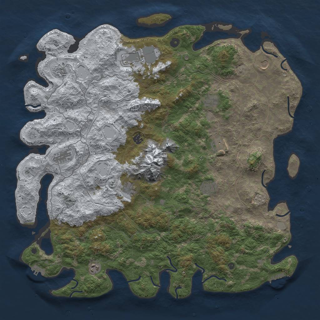 Rust Map: Procedural Map, Size: 5000, Seed: 1624129622, 20 Monuments
