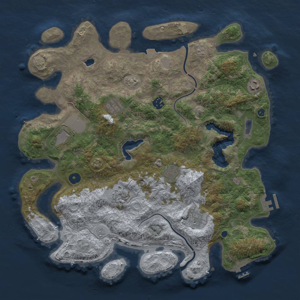 Rust Map: Procedural Map, Size: 4000, Seed: 102698495, 14 Monuments