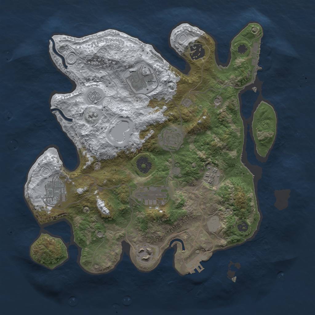 Rust Map: Procedural Map, Size: 3000, Seed: 566519467, 16 Monuments