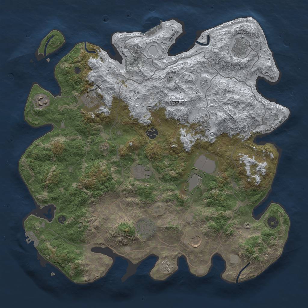 Rust Map: Procedural Map, Size: 4000, Seed: 38789, 19 Monuments