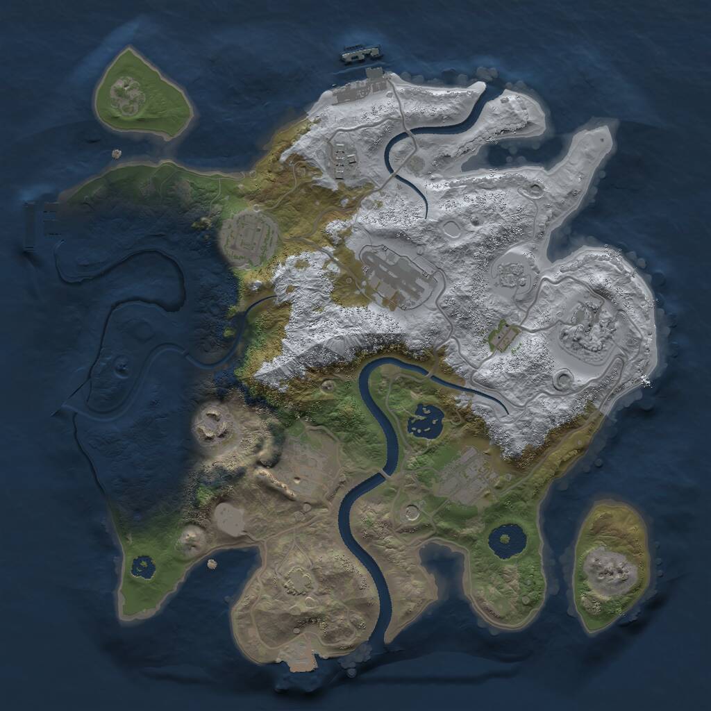 Rust Map: Procedural Map, Size: 3000, Seed: 1812479354, 14 Monuments