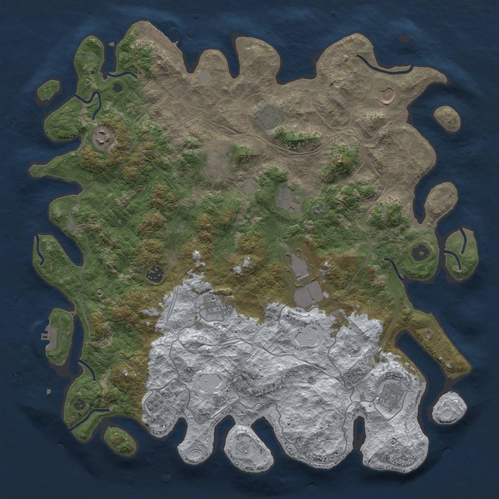 Rust Map: Procedural Map, Size: 4500, Seed: 9025, 19 Monuments