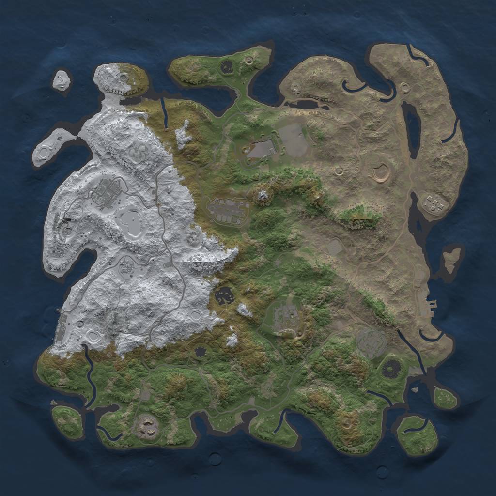 Rust Map: Procedural Map, Size: 4000, Seed: 8550, 18 Monuments