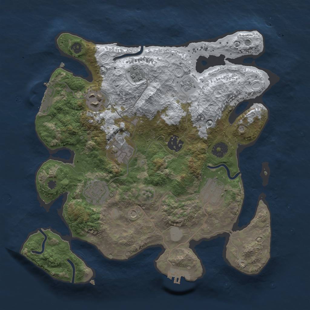 Rust Map: Procedural Map, Size: 3000, Seed: 650746418, 15 Monuments