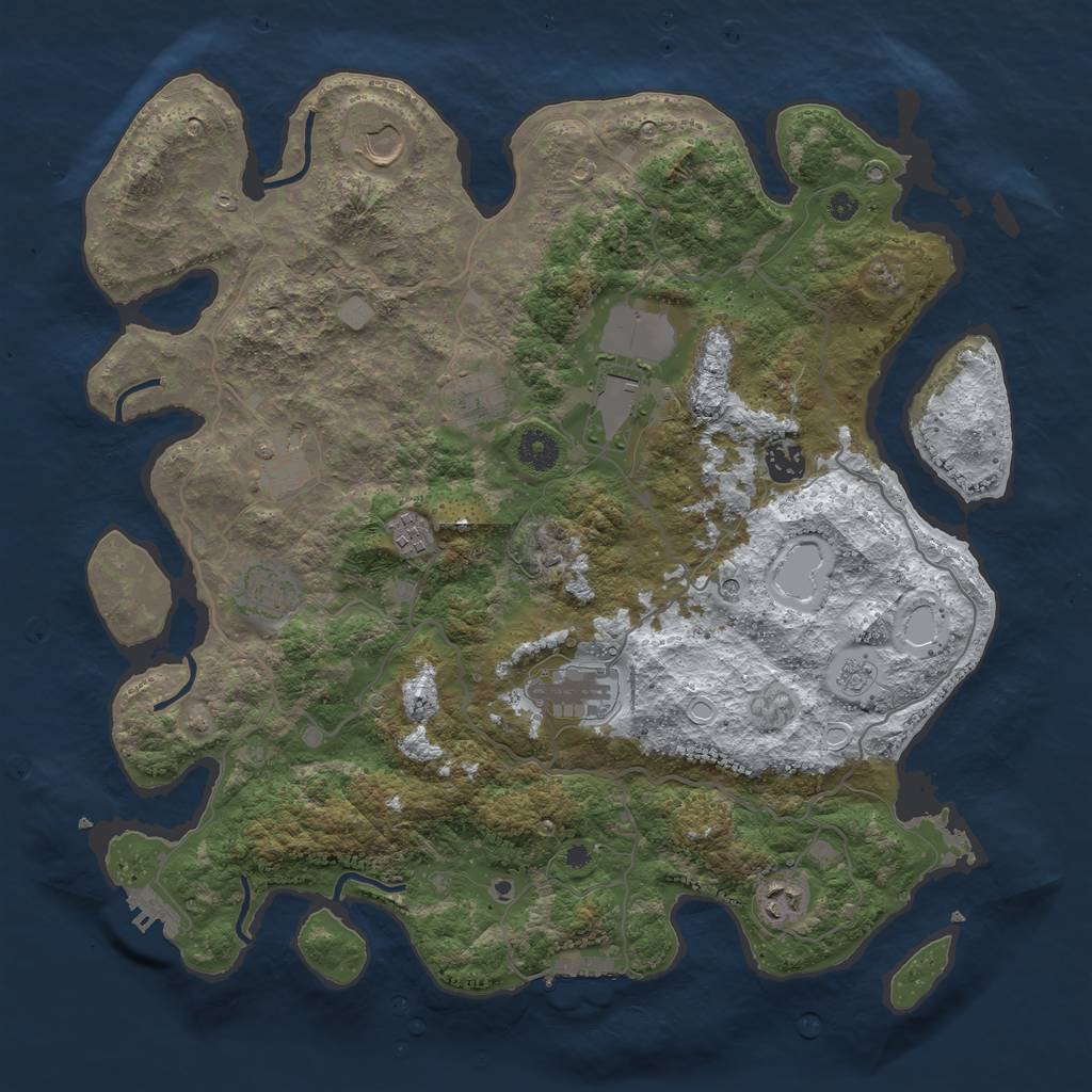 Rust Map: Procedural Map, Size: 4000, Seed: 4224, 18 Monuments