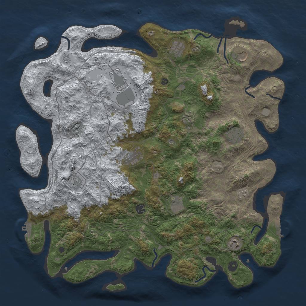 Rust Map: Procedural Map, Size: 4500, Seed: 5982191, 20 Monuments