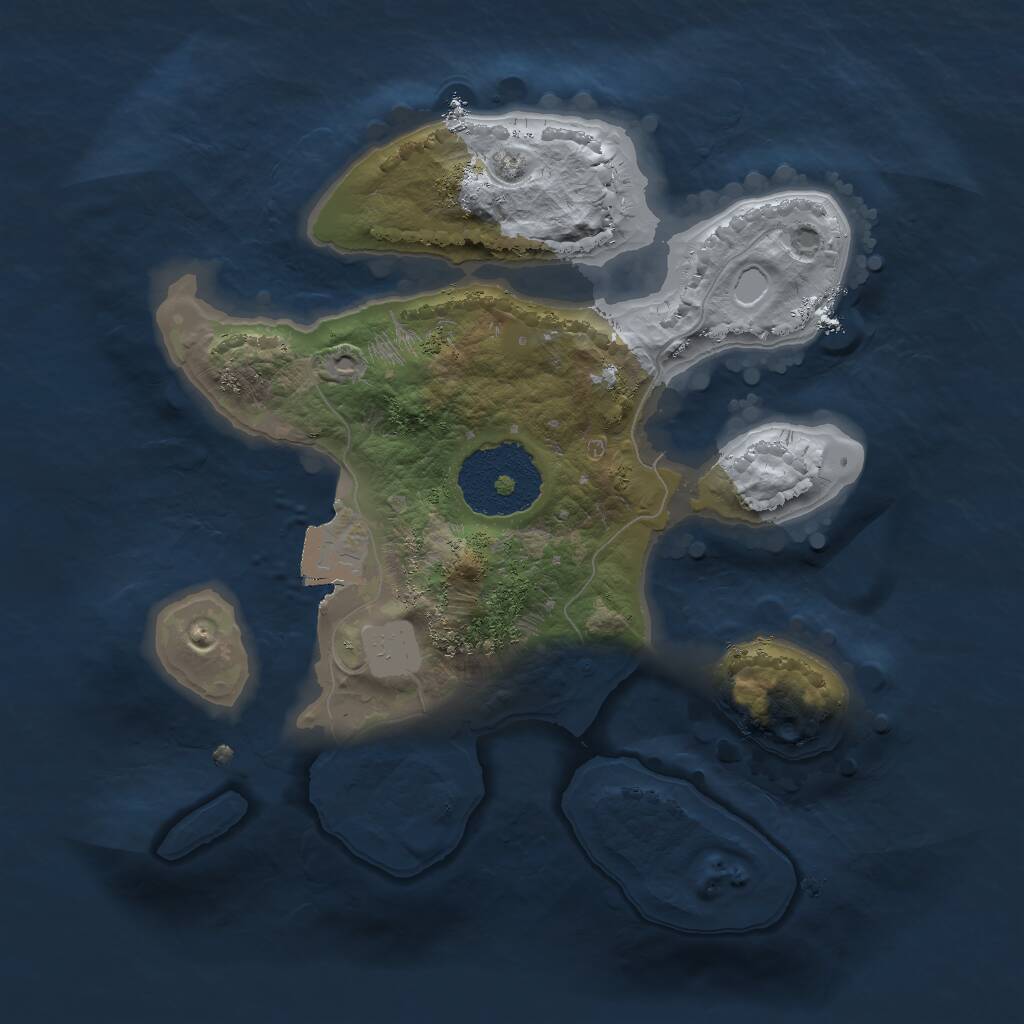 Rust Map: Procedural Map, Size: 2000, Seed: 85610, 1 Monuments