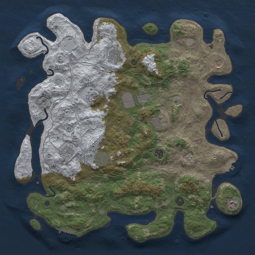 Rust Map: Procedural Map, Size: 4250, Seed: 6564238, 19 Monuments