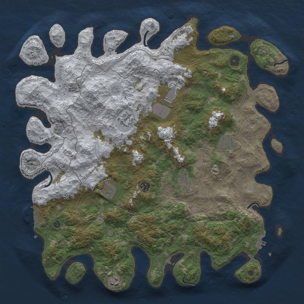 Rust Map: Procedural Map, Size: 4500, Seed: 4562472, 17 Monuments