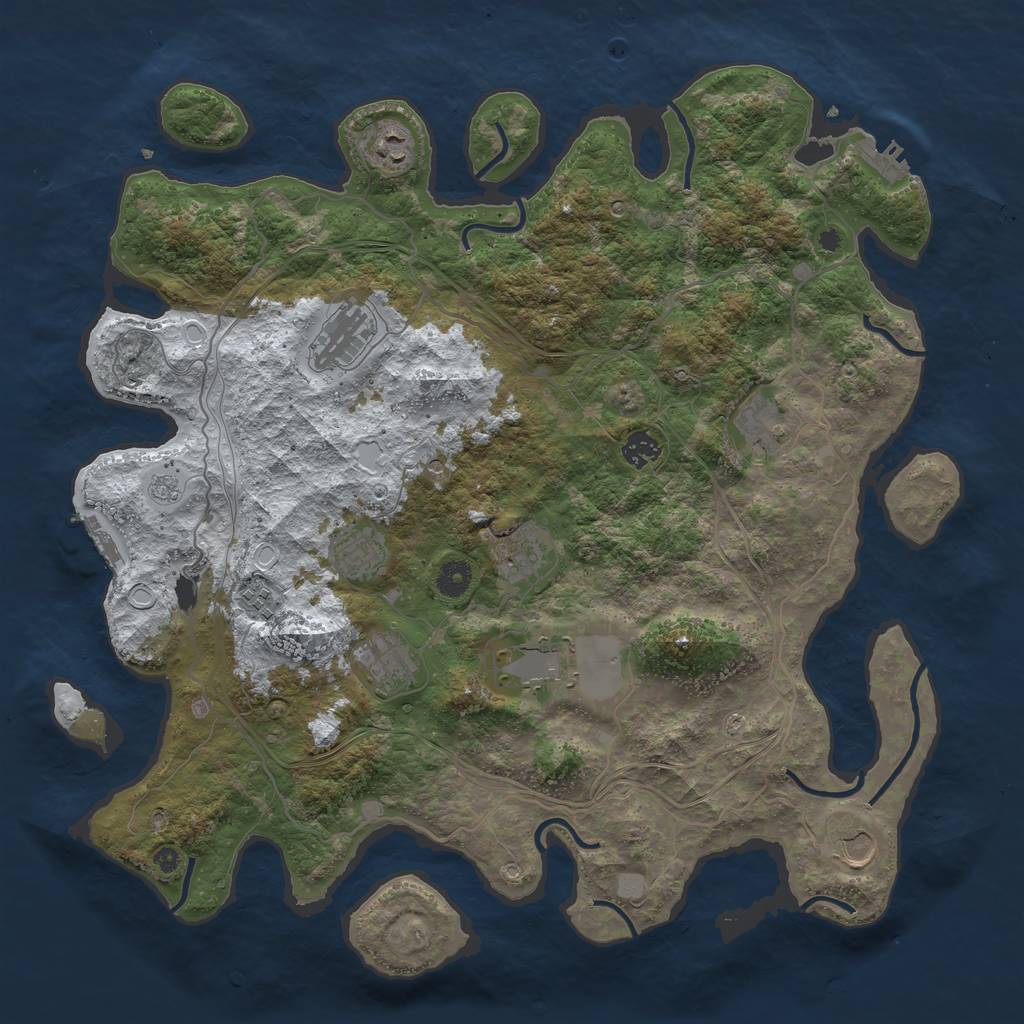 Rust Map: Procedural Map, Size: 4250, Seed: 9331472, 19 Monuments