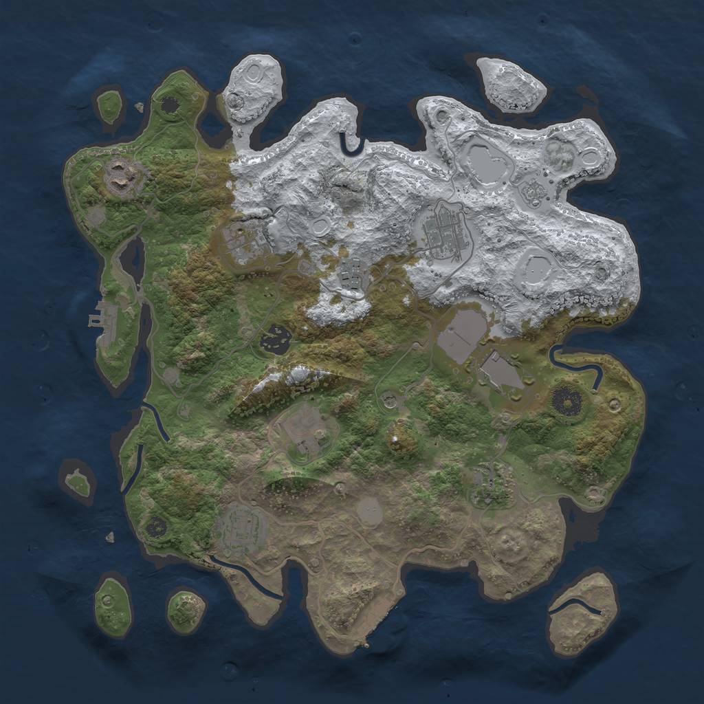Rust Map: Procedural Map, Size: 3500, Seed: 252134722, 18 Monuments