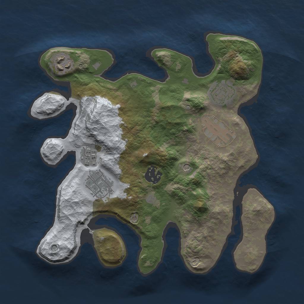 Rust Map: Barren, Size: 2700, Seed: 22151544, 9 Monuments