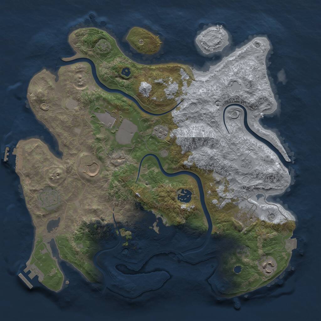 Rust Map: Procedural Map, Size: 3500, Seed: 951, 14 Monuments