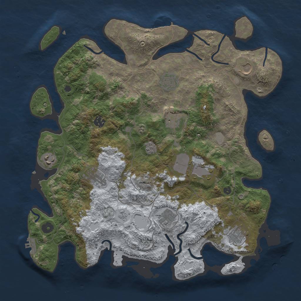 Rust Map: Procedural Map, Size: 4000, Seed: 19273, 19 Monuments