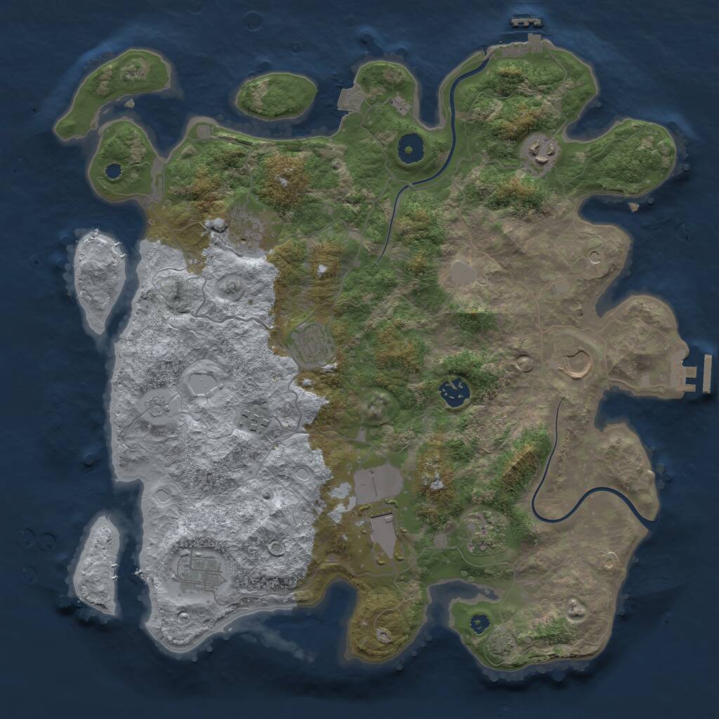 Rust Map: Procedural Map, Size: 3800, Seed: 1758917148, 15 Monuments