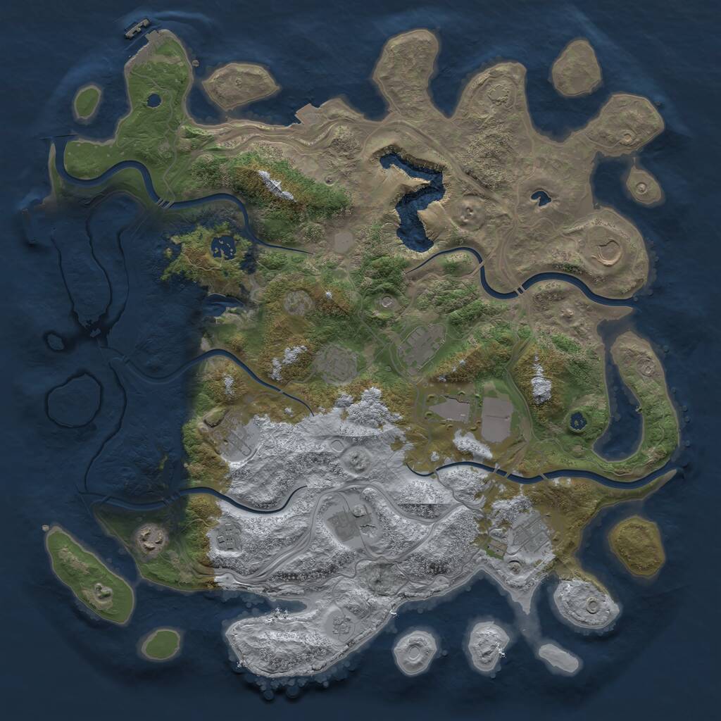 Rust Map: Procedural Map, Size: 4250, Seed: 1306923782, 16 Monuments