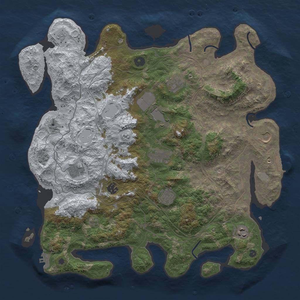 Rust Map: Procedural Map, Size: 4250, Seed: 39588639, 18 Monuments
