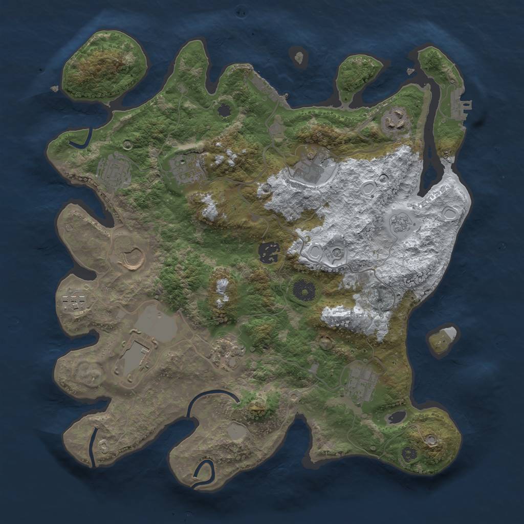 Rust Map: Procedural Map, Size: 3500, Seed: 144949816, 19 Monuments