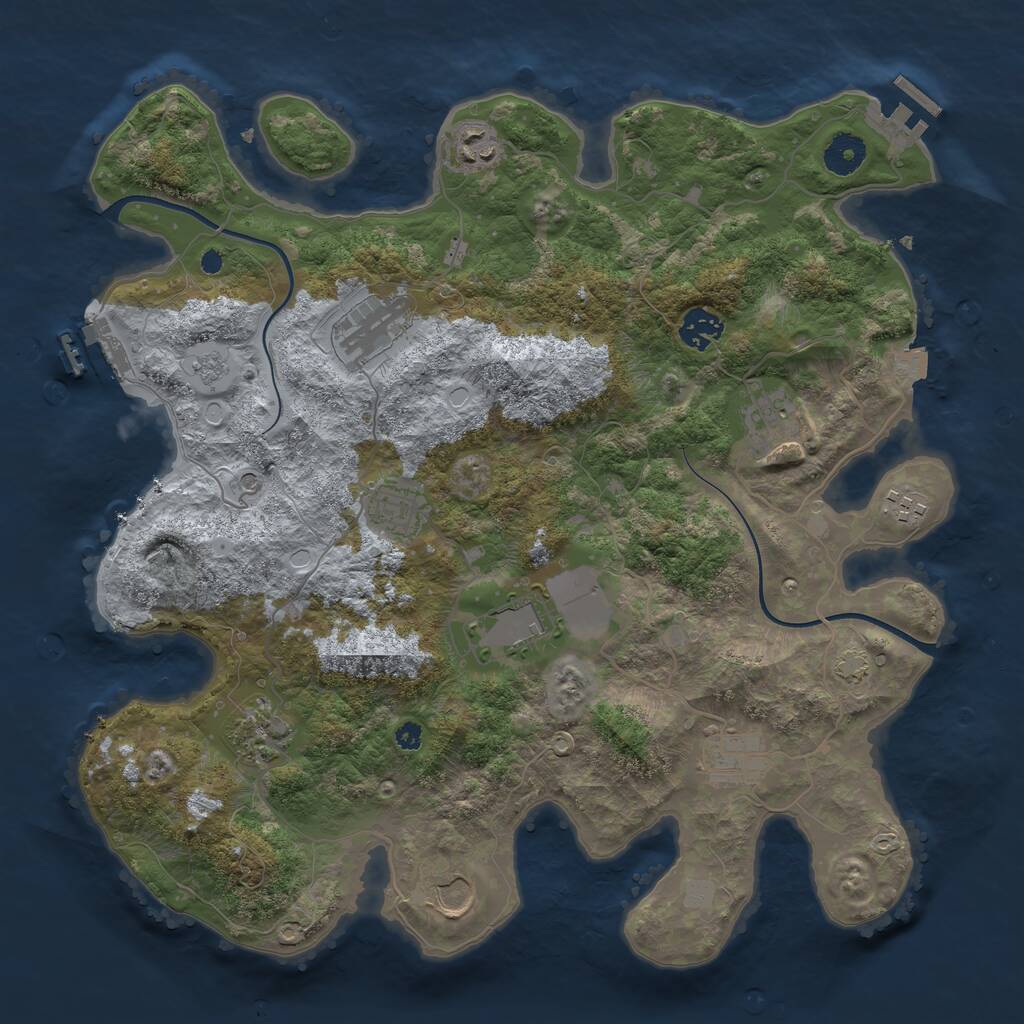 Rust Map: Procedural Map, Size: 3750, Seed: 1903229151, 16 Monuments
