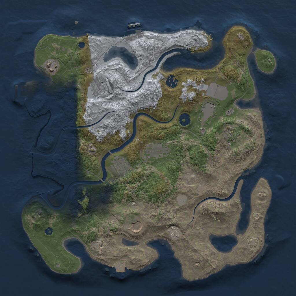 Rust Map: Procedural Map, Size: 3700, Seed: 459907484, 14 Monuments