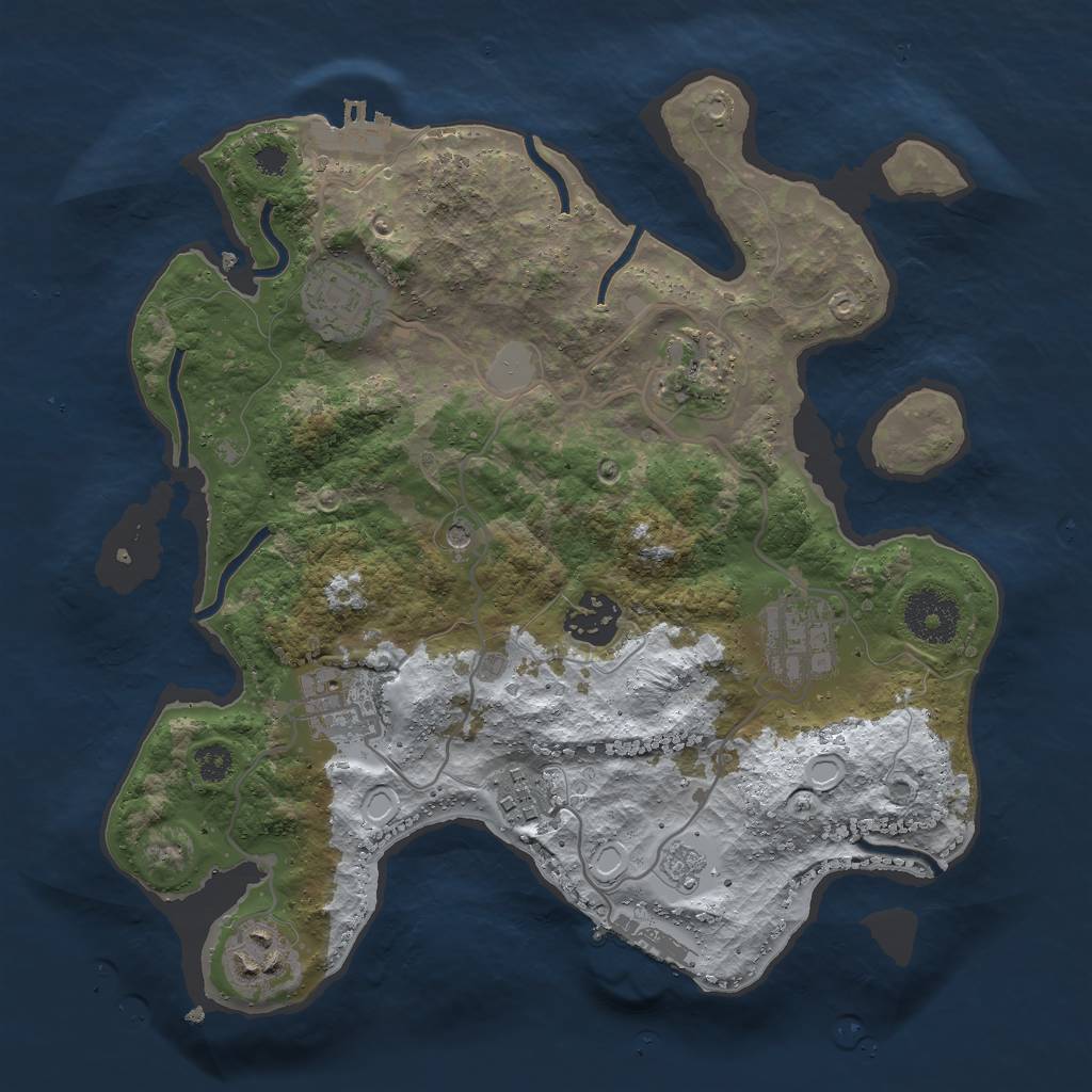 Rust Map: Procedural Map, Size: 3000, Seed: 567830266, 16 Monuments