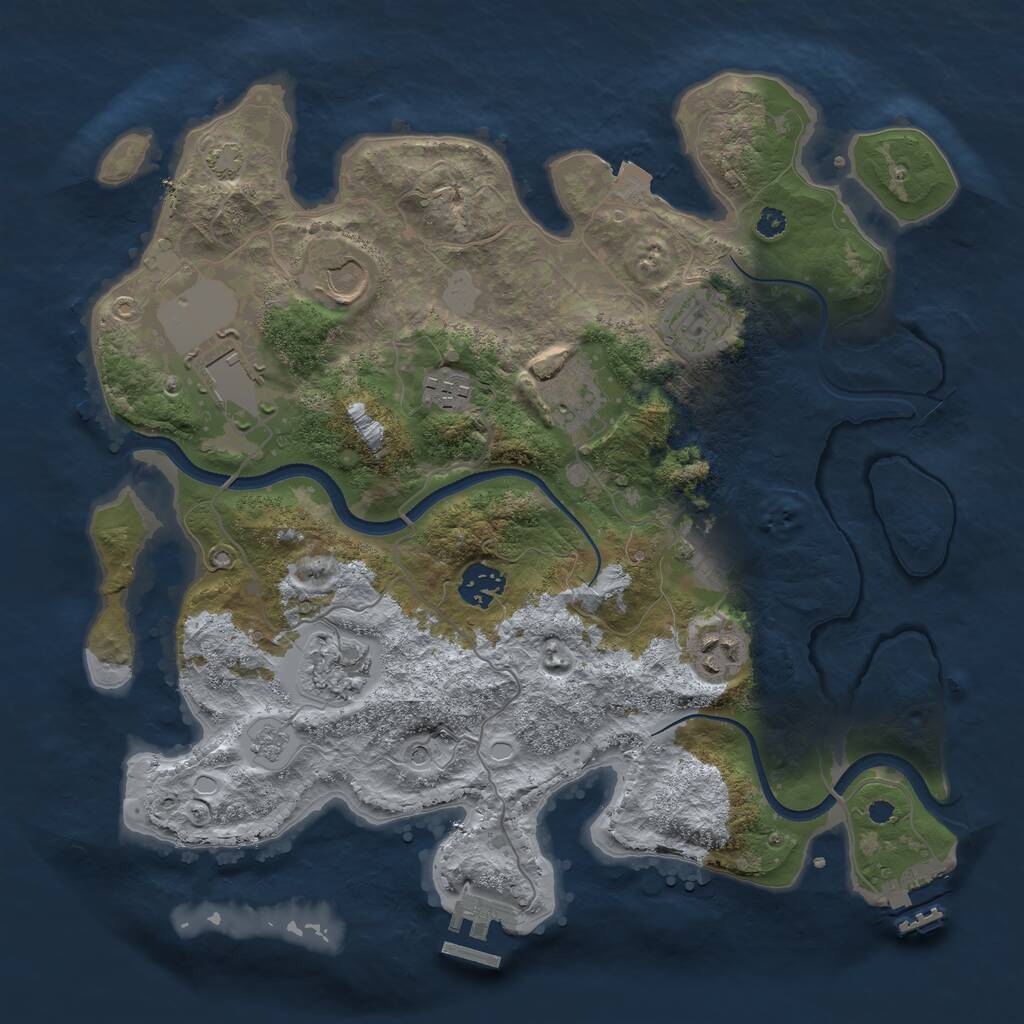 Rust Map: Procedural Map, Size: 3500, Seed: 511554117, 15 Monuments