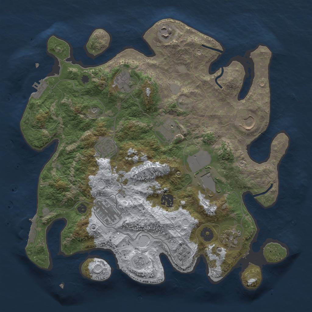 Rust Map: Procedural Map, Size: 3500, Seed: 1906234912, 19 Monuments