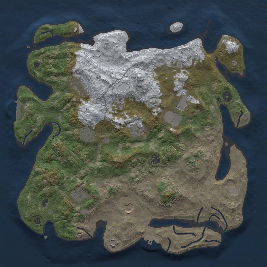 Rust Map: Procedural Map, Size: 4000, Seed: 4983830, 18 Monuments