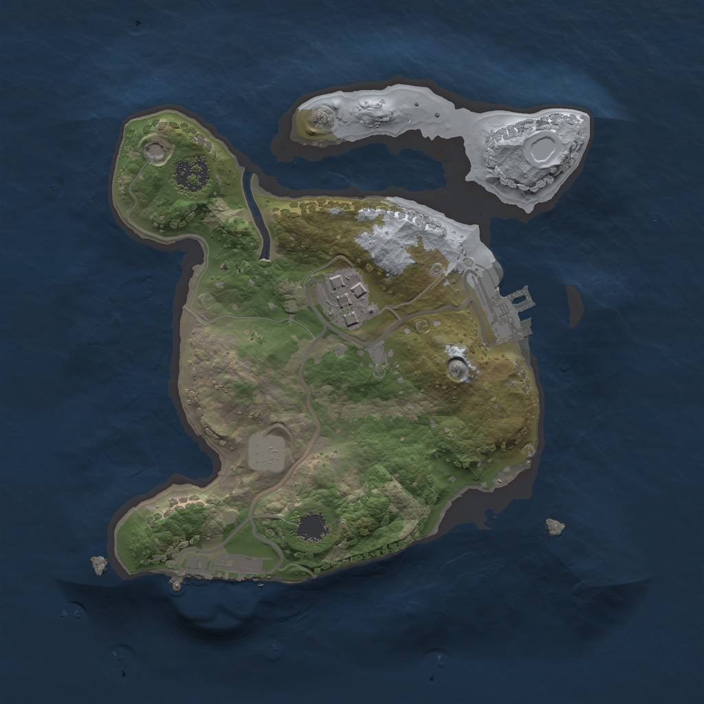 Rust Map: Procedural Map, Size: 2000, Seed: 5000, 6 Monuments