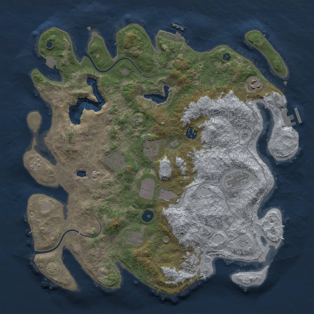 Rust Map: Procedural Map, Size: 4000, Seed: 2524523, 15 Monuments