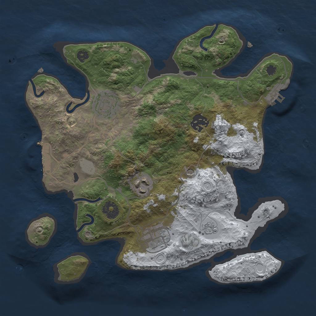 Rust Map: Procedural Map, Size: 2800, Seed: 445, 13 Monuments