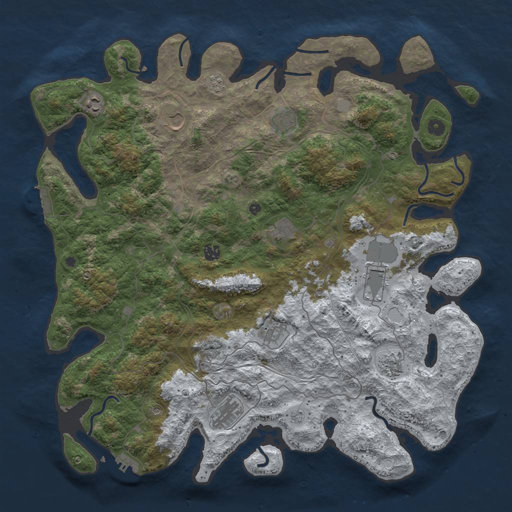 Rust Map: Procedural Map, Size: 4500, Seed: 13867, 19 Monuments