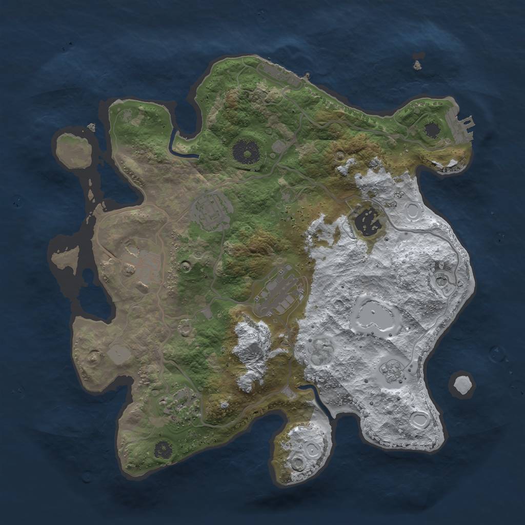 Rust Map: Procedural Map, Size: 3000, Seed: 22770164, 14 Monuments