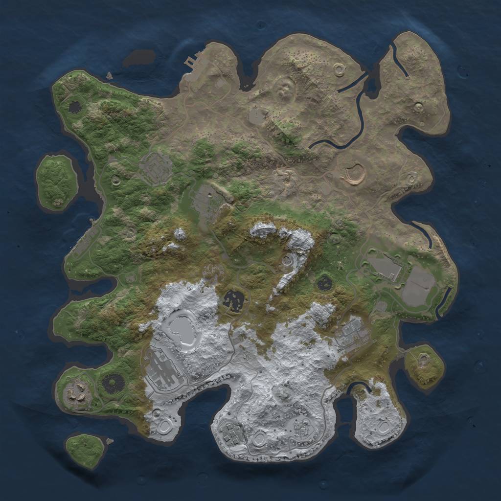 Rust Map: Procedural Map, Size: 3500, Seed: 327813512, 18 Monuments