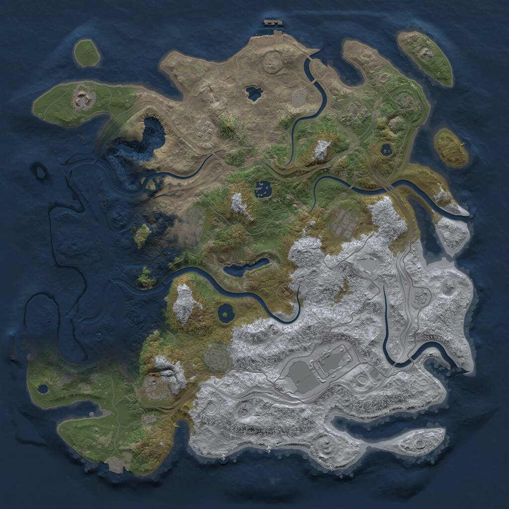Rust Map: Procedural Map, Size: 4250, Seed: 1265959928, 15 Monuments