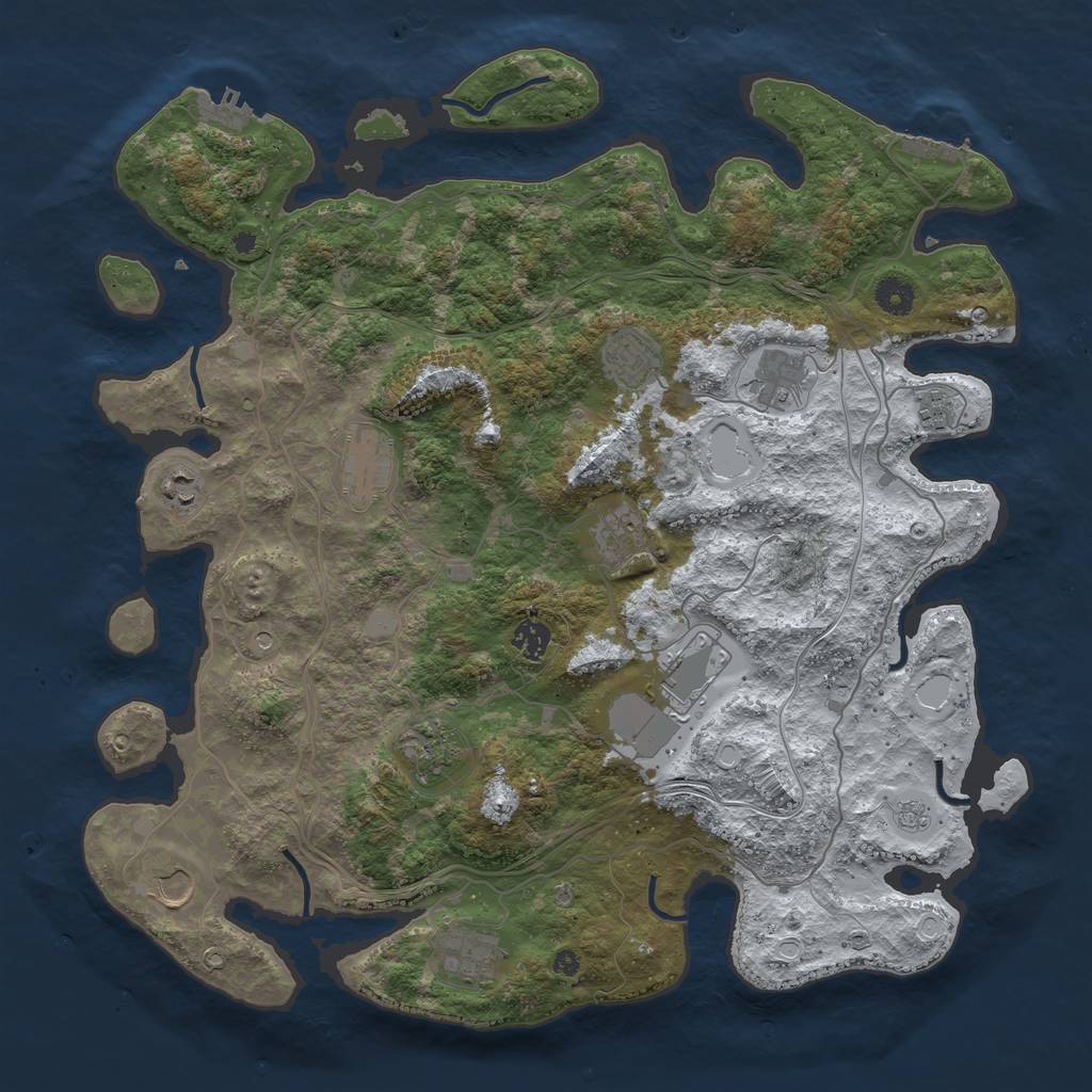 Rust Map: Procedural Map, Size: 4250, Seed: 301369869, 20 Monuments