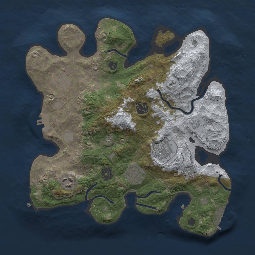 Rust Map: Procedural Map, Size: 3000, Seed: 2146466696, 15 Monuments