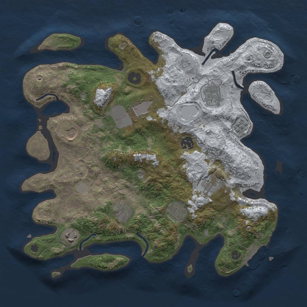 Rust Map: Procedural Map, Size: 3500, Seed: 12189, 17 Monuments
