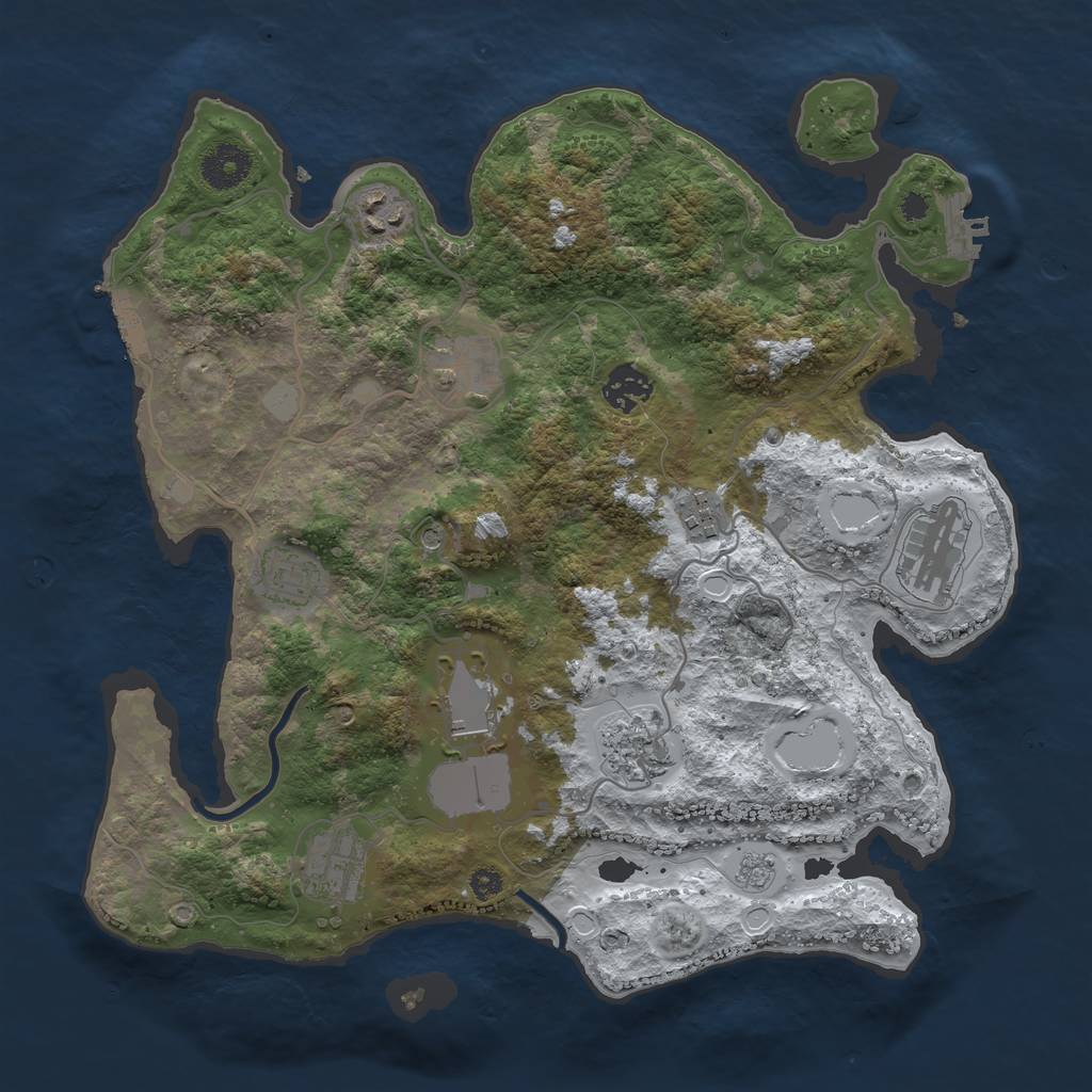 Rust Map: Procedural Map, Size: 3500, Seed: 978452, 18 Monuments