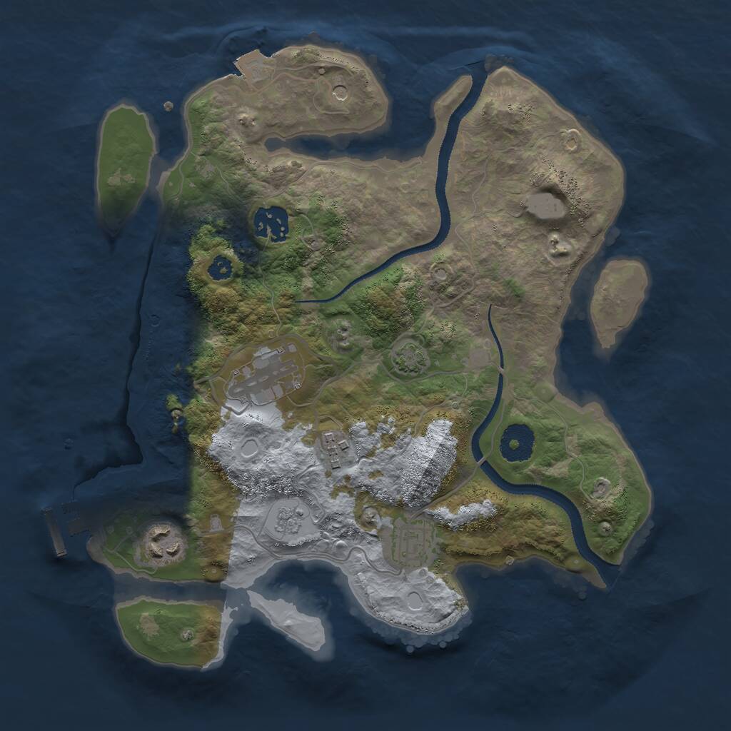 Rust Map: Procedural Map, Size: 3000, Seed: 155822, 10 Monuments