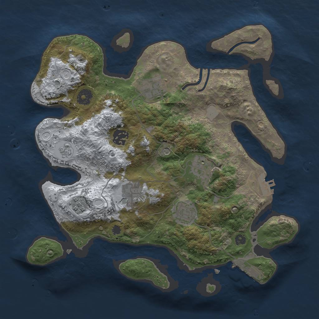 Rust Map: Procedural Map, Size: 3000, Seed: 338304999, 15 Monuments