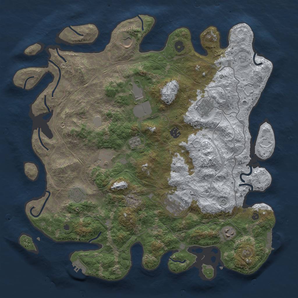 Rust Map: Procedural Map, Size: 4250, Seed: 2011294156, 18 Monuments