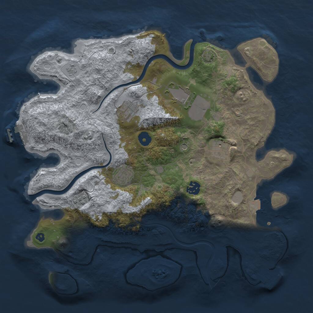 Rust Map: Procedural Map, Size: 3500, Seed: 520, 12 Monuments