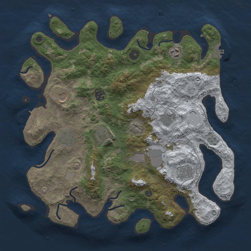 Rust Map: Procedural Map, Size: 3700, Seed: 18182, 18 Monuments