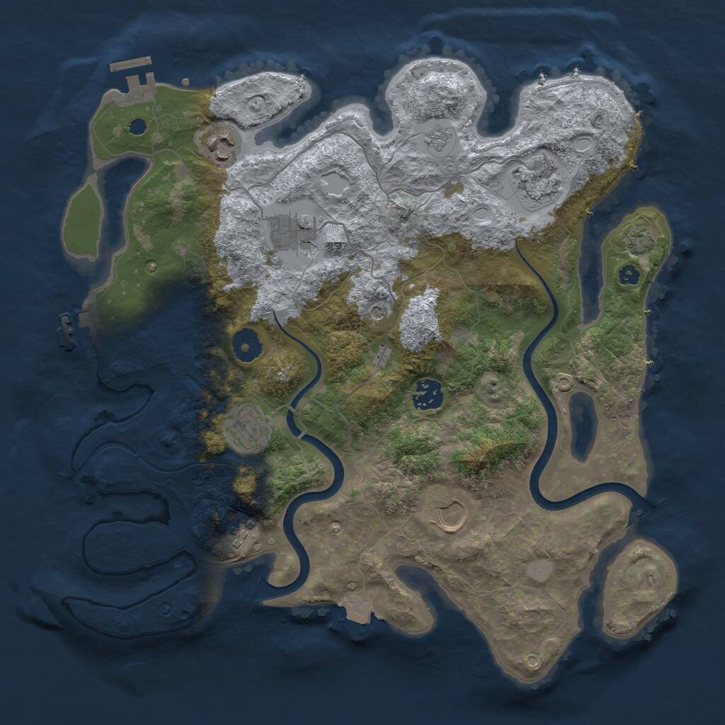 Rust Map: Procedural Map, Size: 3500, Seed: 20220521, 13 Monuments