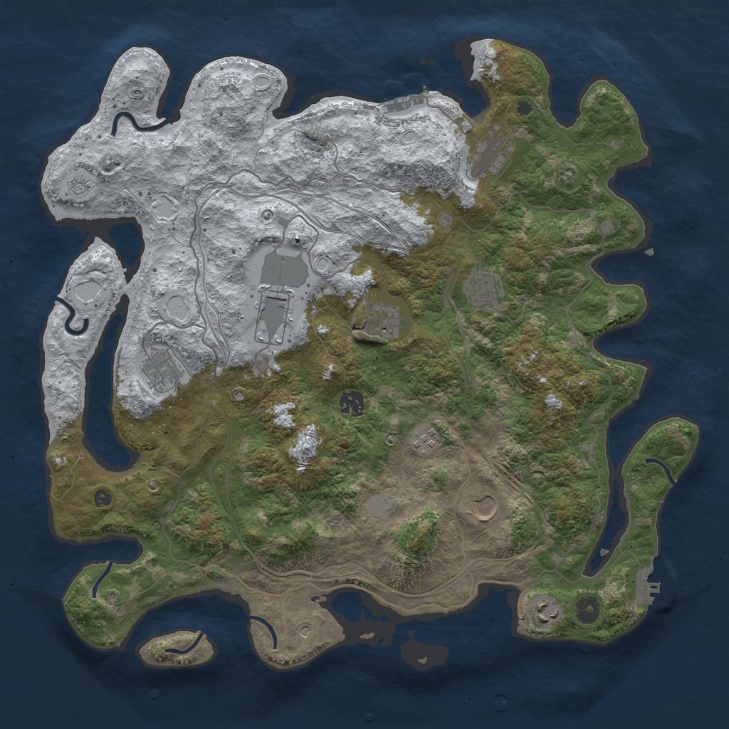 Rust Map: Procedural Map, Size: 4250, Seed: 105, 18 Monuments