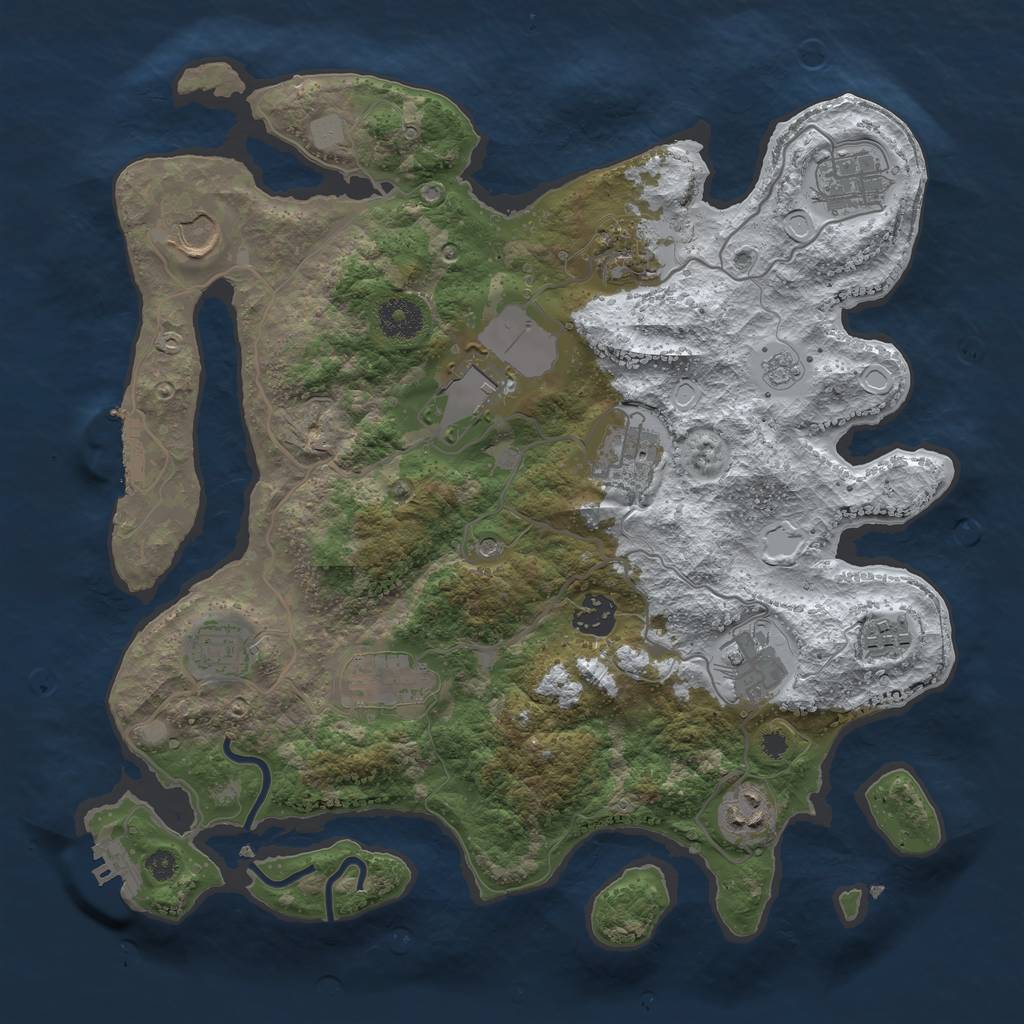Rust Map: Procedural Map, Size: 3550, Seed: 93465, 20 Monuments